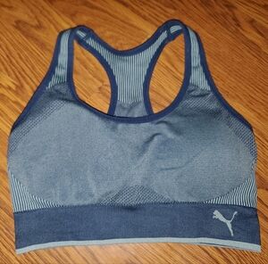 Puma Women's Navy and Light Blue Sports Bra
